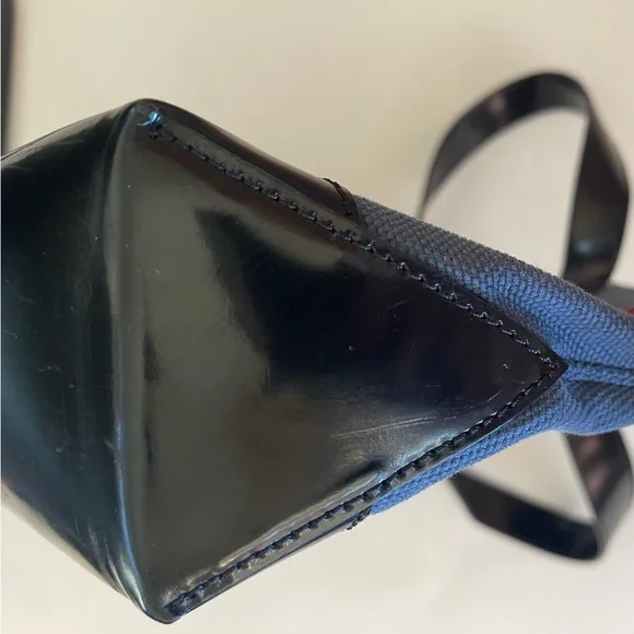 Celine Navy Blue Patent Leather Small Tote - Picture 5 of 11